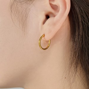 Minimalist Round Frensh Lock Hoop Earring 60400003
