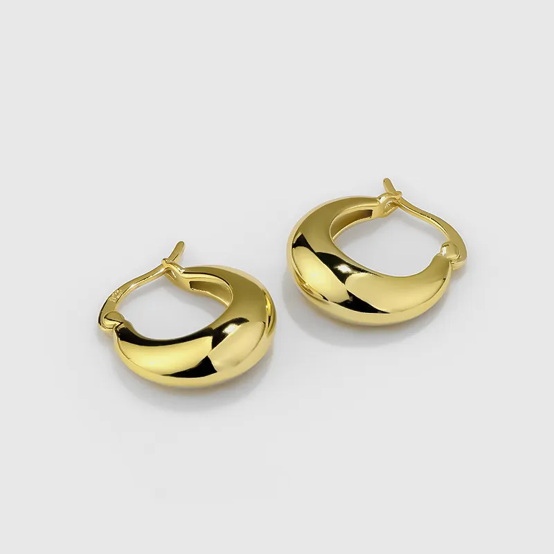 Geometric Round Frensh Lock Hoop Earring 60400005 - image2