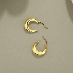 Geometric Round Frensh Lock Hoop Earring 60400005
