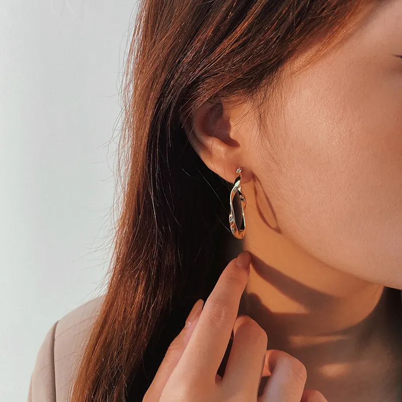 Wave Pattern French Lock Hoop Earring 60400008 - image1
