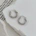 925 Sterling Silver Twisted French Lock Hoop Earring 60400018