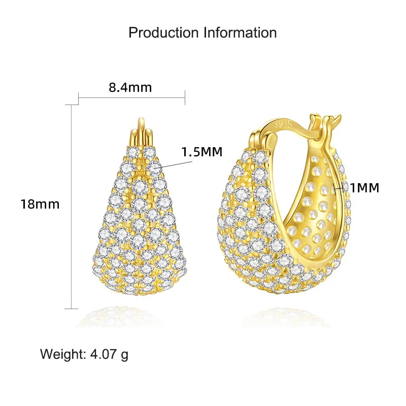 925 Sterling Silver Zirconia Waterdrop French Lock Earring 60400023 - image2