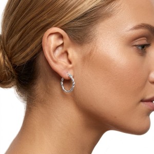 925 Sterling Silver Vintage Twisted Cable Hoop Earrings 60400025 925 Sterling Silver Vintage Twisted Cable Hoop Earrings 60400025