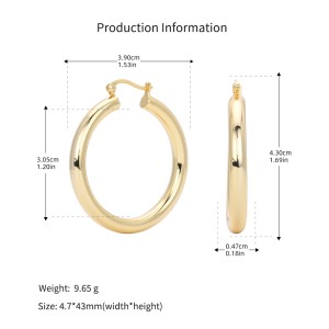 925 Sterling Silver Hiphop Punk Thick Tube Hoop Earrings 60400026