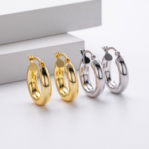 925 Sterling Silver Thick Round Tube Hoop Earrings 60400030