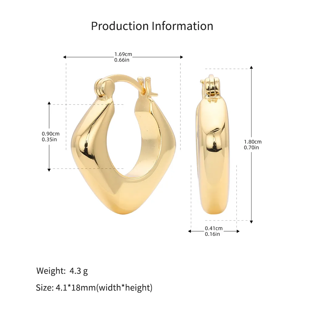 925 Sterling Silver Hollow Geometric Chunky Hoop Earrings 60400031 - image2