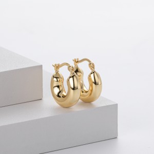 925 Sterling Silver Smooth Chunky Huggie Hoop Earrings 60400032