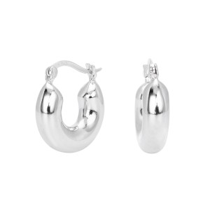925 Sterling Silver Smooth Chunky Huggie Hoop Earrings 60400032