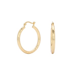 925 Sterling Silver Twisted Rope Hollow Hoop Earrings 60400033