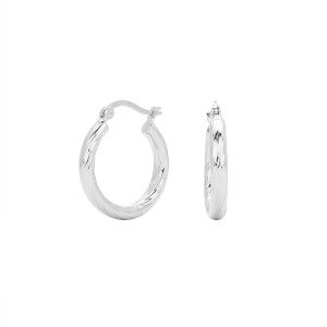 925 Sterling Silver Twisted Rope Hollow Hoop Earrings 60400033