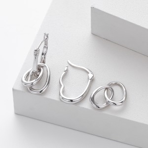 925 Sterling Silver Interlocking Chain Link Drop Earrings 60400035