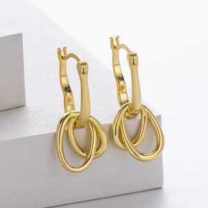 925 Sterling Silver Interlocking Chain Link Drop Earrings 60400035