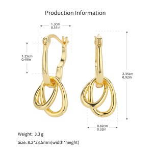 925 Sterling Silver Interlocking Chain Link Drop Earrings 60400035