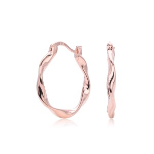 925 Sterling Silver Geometric Twisted Hoop Earrings 60400036 925 Sterling Silver Geometric Twisted Hoop Earrings 60400036