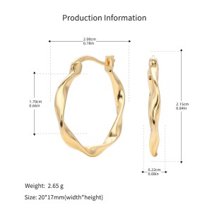 925 Sterling Silver Geometric Twisted Hoop Earrings 60400036 925 Sterling Silver Geometric Twisted Hoop Earrings 60400036