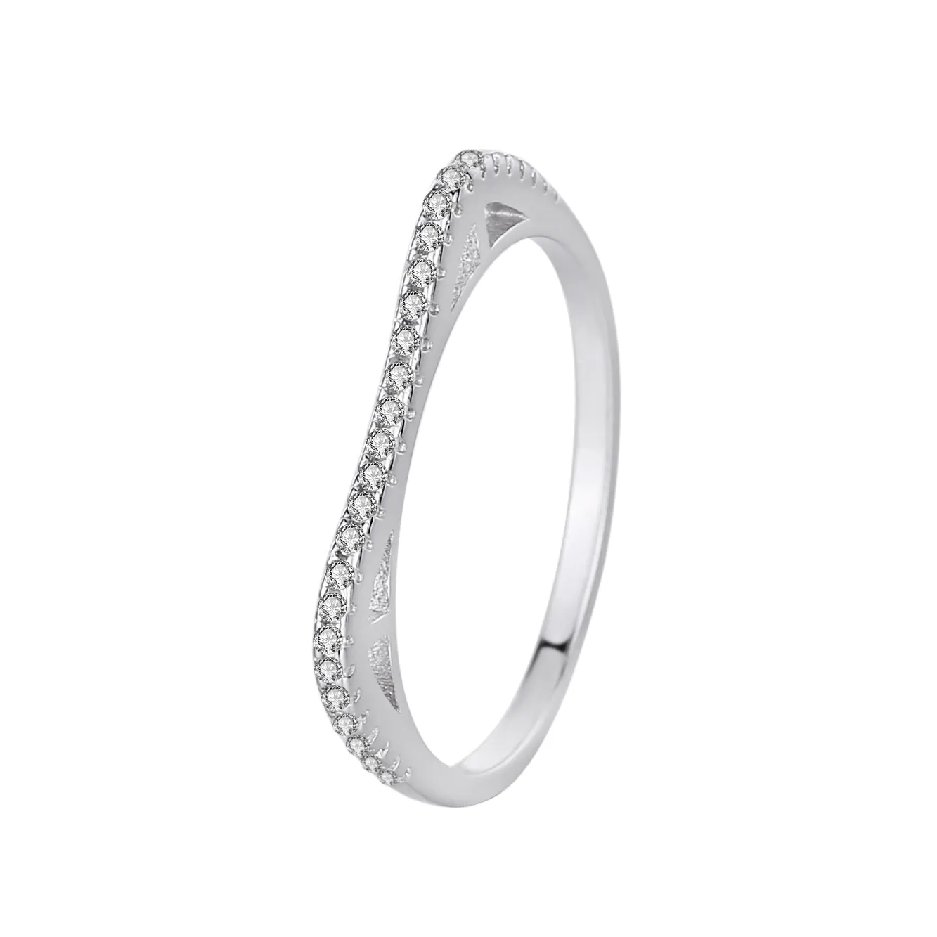 Silver Cubic Zirconia Band Ring 70100002