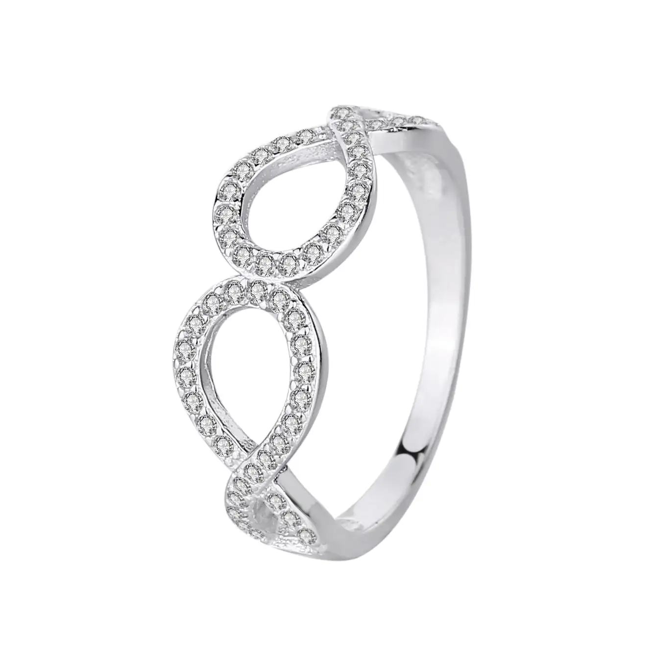 Silver Cubic Zirconia Infinity Band Ring 70100004