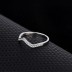 Silver Cubic Zirconia V Shape Band Ring 70100006