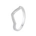 Silver Cubic Zirconia V Shape Band Ring 70100006