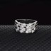 Silver Cubic Zirconia Lines Band Ring 70100007