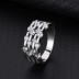 Silver Cubic Zirconia Lines Band Ring 70100007