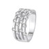 Silver Cubic Zirconia Lines Band Ring 70100007