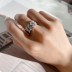 Silver Cubic Zirconia Lines Band Ring 70100007