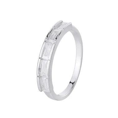 Silver Cubic Zirconia Band Ring 70100008