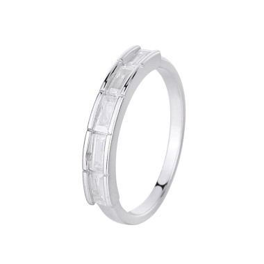 Silver Cubic Zirconia Band Ring 70100008