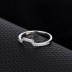 Silver Cubic Zirconia U Shape Band Ring 70100009