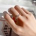 Silver Cubic Zirconia U Shape Band Ring 70100009