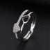 Silver Cubic Zirconia Geometric Band Ring 70100010