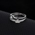 Silver Cubic Zirconia Geometric Band Ring 70100010