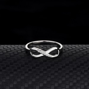 Silver Cubic Zirconia Infinity Band Ring 70100012