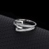 Silver Cubic Zirconia Belt Band Ring 70100014