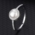 Silver Cubic Zirconia Pearl Band Ring 70100016