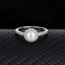 Silver Cubic Zirconia Pearl Band Ring 70100016