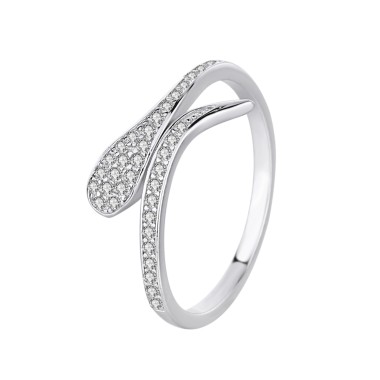 Silver Cubic Zirconia Snake Band Ring 70100024