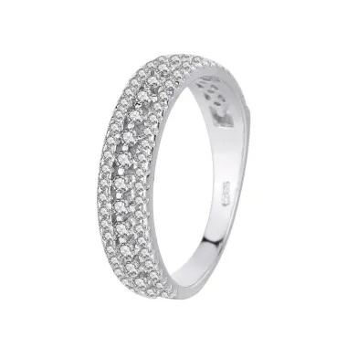 Silver Cubic Zirconia Band Ring 70100027