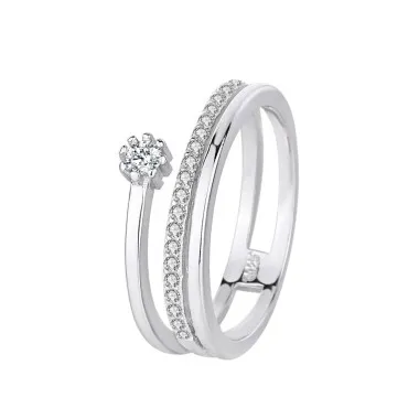 Silver Cubic Zirconia Band Ring 70100033