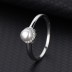 Silver Cubic Zirconia Pearl Band Ring 70100037