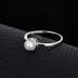 Silver Cubic Zirconia Pearl Band Ring 70100037