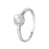 Silver Cubic Zirconia Pearl Band Ring 70100037