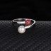 Silver Cubic Zirconia Pearl Ladybug Ring 70100039