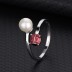 Silver Cubic Zirconia Pearl Ladybug Ring 70100039