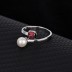 Silver Cubic Zirconia Pearl Ladybug Ring 70100039