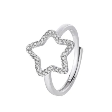 Silver Cubic Zirconia Star Band Ring 70100040