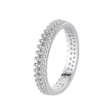 Silver Cubic Zirconia Band Ring 70100043