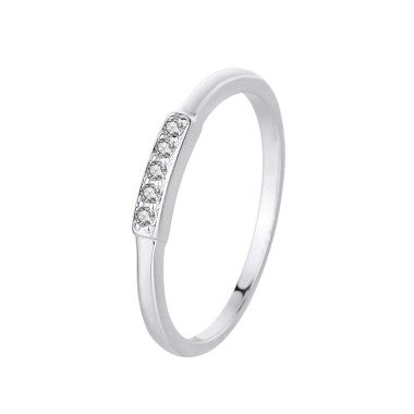 Silver Cubic Zirconia Band Ring 70100045