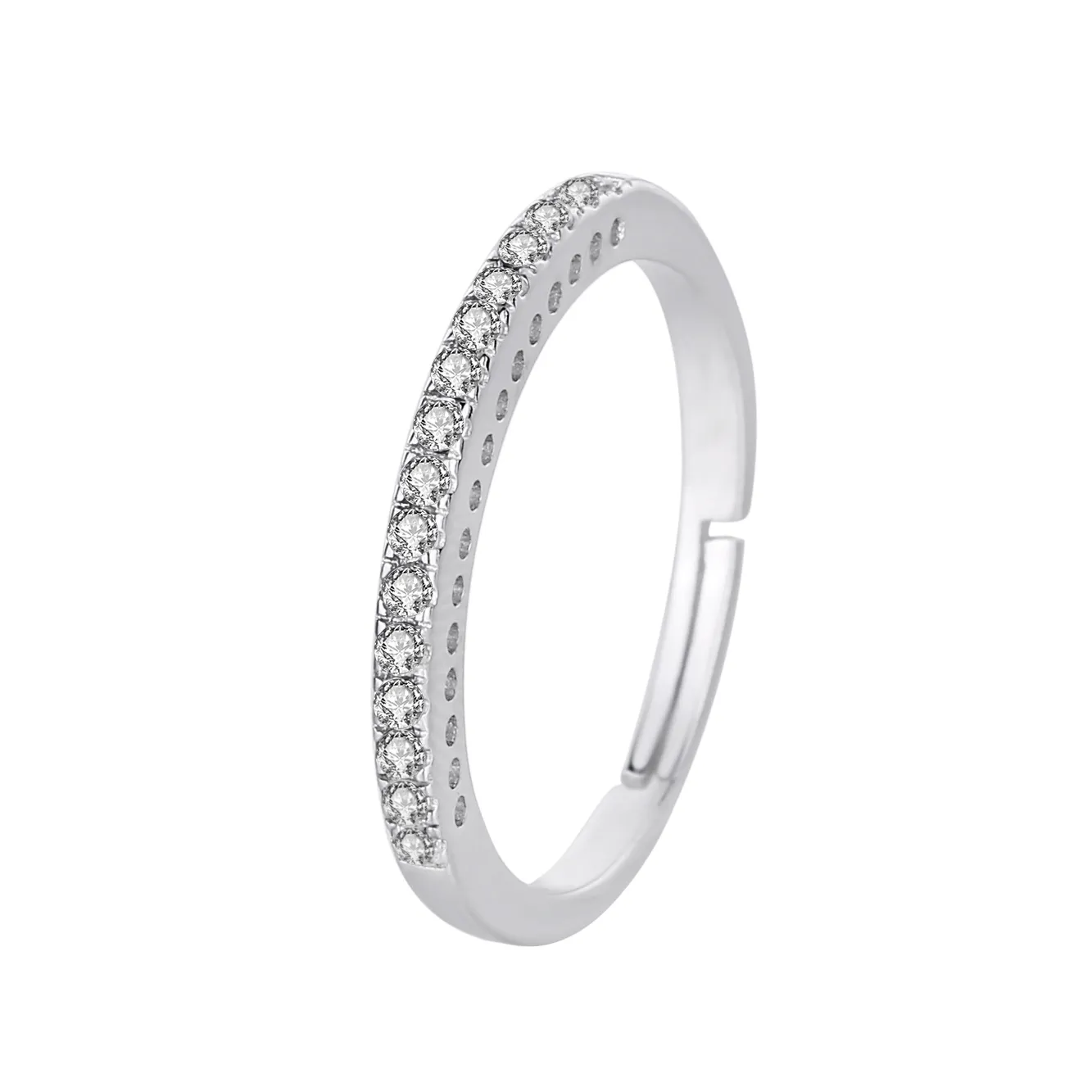 Silver Cubic Zirconia Band Ring 70100046